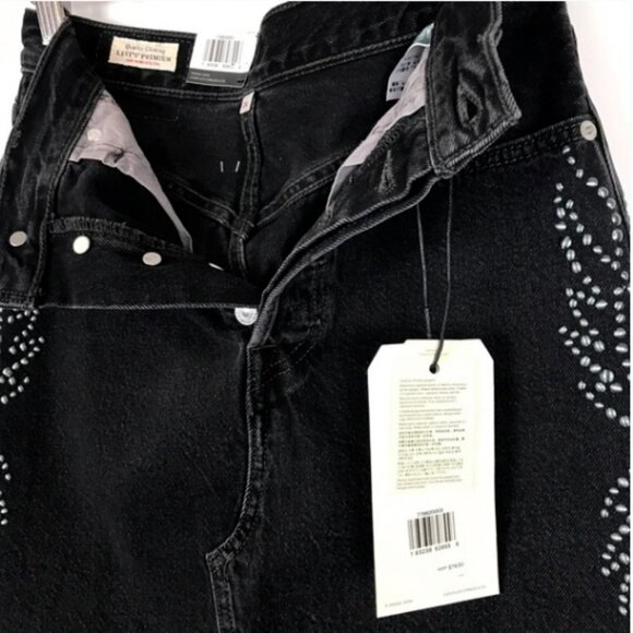 NWT‎ Levi's Studded Festival Mini Skirt in Full Metal Size 25 - Picture 8 of 11